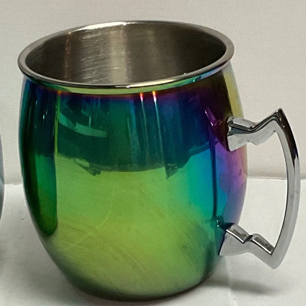 Cambridge titanium set 2 20 ounce Moscow mule mugs rainbow metal 9283MCW